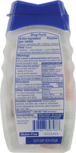 Tums Ultra 1000 Peppermint Mix Tablets Perspective: back