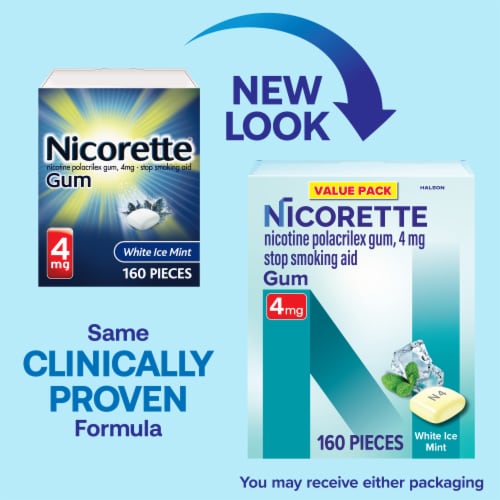 Nicorette® White Ice Mint® Nicotine Gum Perspective: back