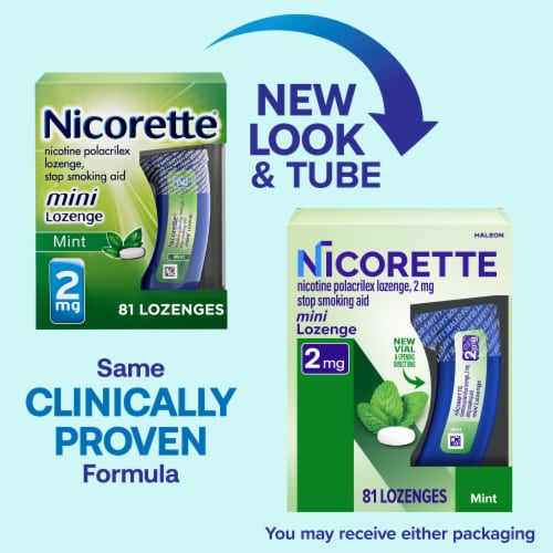 Nicorette® Mint Nicotine Mini Lozenges Perspective: back