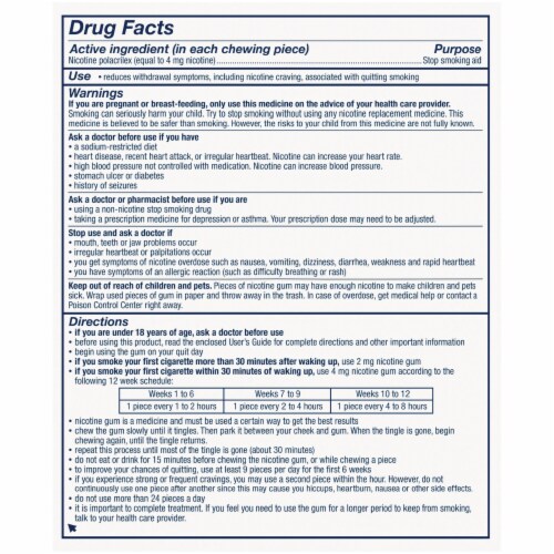 Nicorette Spearmint Burst Nicotine Gum 4mg Perspective: back