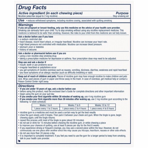 Nicorette White Ice Mint Nicotine Gum 2mg Perspective: back