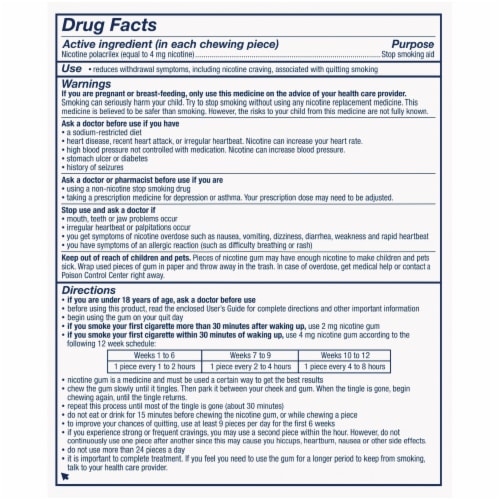 Nicorette White Ice Mint Nicotine Gum 4mg Perspective: back