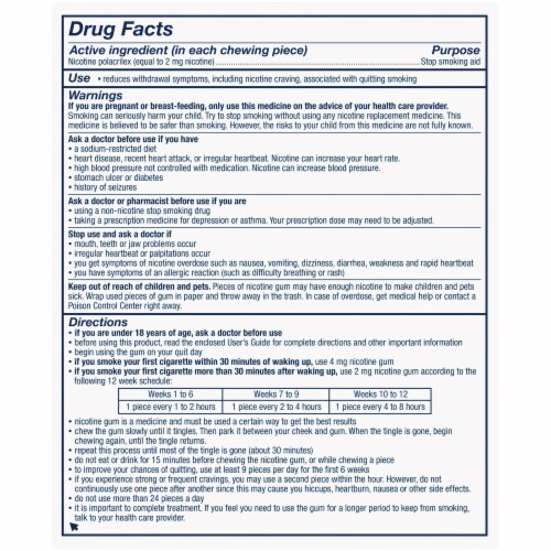 Nicorette White Ice Mint Nicotine Gum 2mg Perspective: back