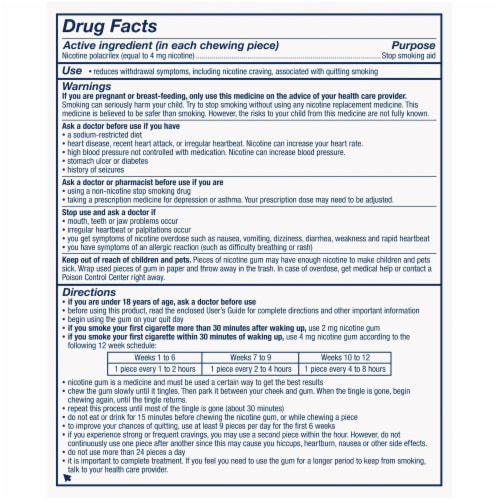 Nicorette White Ice Mint Nicotine Gum 4mg Perspective: back