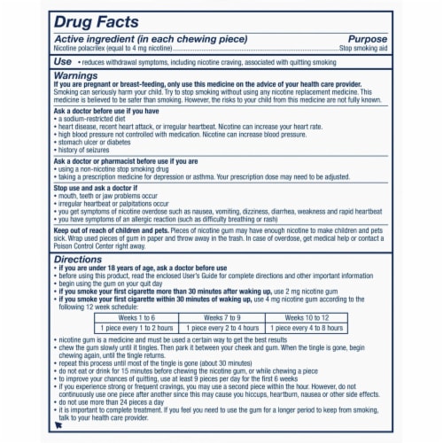 Nicorette® Fruit Chill Nicotine Gum 4mg Bonus Pack Perspective: back