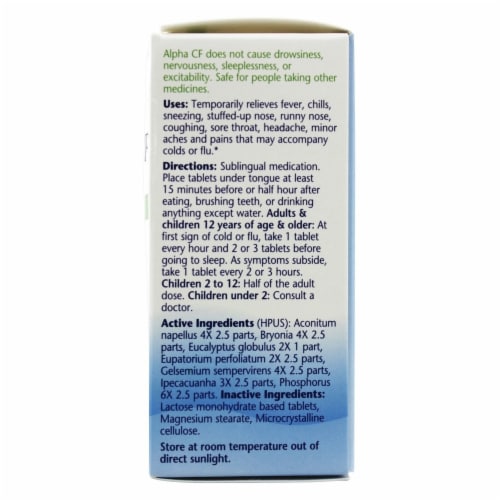 Boericke & Tafel Alpha CF Cold & Flu Perspective: back