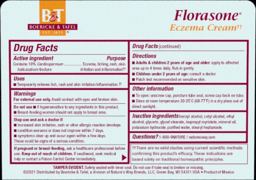 Boericke & Tafel Florasone Cardiospermum Itches & Rashes Perspective: back