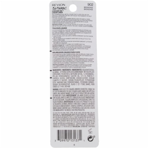 Revlon So Fierce! Chrome Ink Liquid Eyeliner, Bronzage 902, 0.03 oz Perspective: back