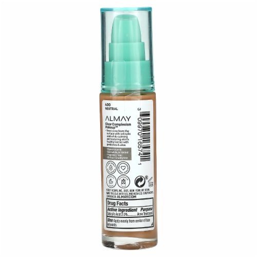 Almay Clear Complexion 400 Neutral Foundation Makeup Perspective: back