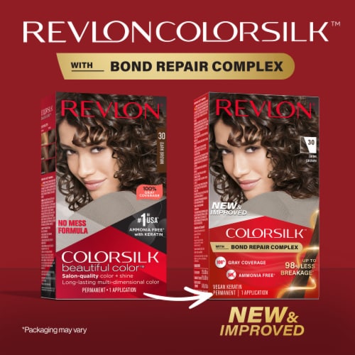 Revlon ColorSilk Permanent Hair Color with Bond Repair Complex 030 Dark Brown Perspective: back