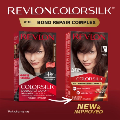 Revlon® ColorSilk Beautiful Color™ 032 Dark Mahogany Brown Permanent Hair Color Perspective: back