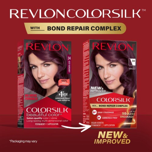 Revlon ColorSilk Permanent Hair Color with Bond Repair Complex 034 Deep Burgundy Perspective: back