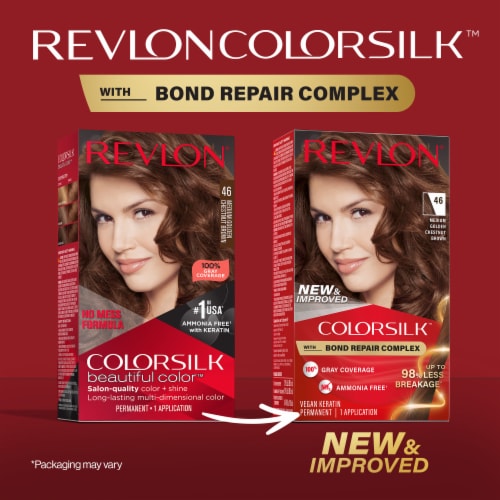 Revlon ColorSilk Permanent Hair Color with Bond Repair Complex 046 Medium Golden Chestnut Brown Perspective: back