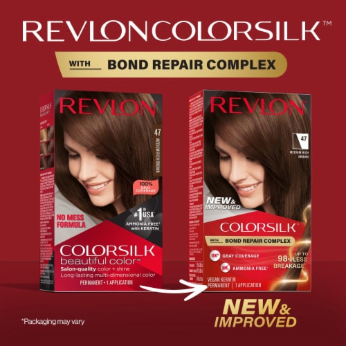 Revlon ColorSilk Permanent Hair Color with Bond Repair Complex 047 Medium Rich Brown Perspective: back