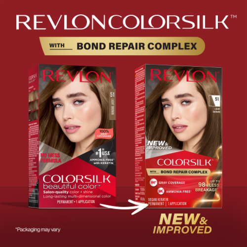 Revlon® ColorSilk 51 Light Brown Permanent Hair Color Perspective: back