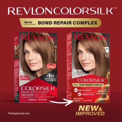 Revlon® ColorSilk 54 Light Golden Brown Permanent Hair Color Perspective: back
