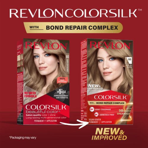 Revlon ColorSilk Permanent Hair Color with Bond Repair Complex 060 Dark Ash Blonde Perspective: back