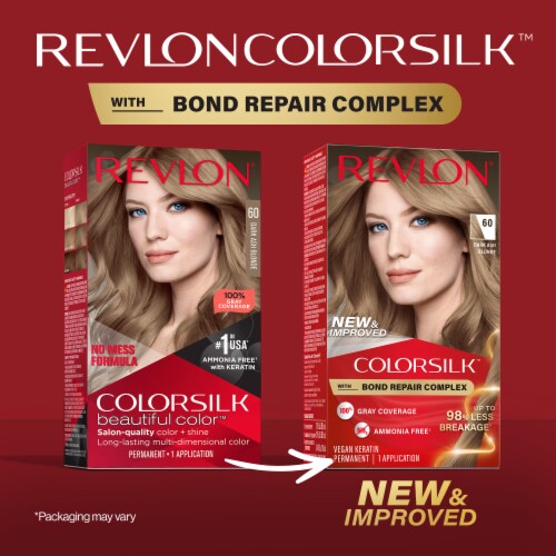 Revlon ColorSilk Permanent Hair Color with Bond Repair Complex 060 Dark Ash Blonde Perspective: back