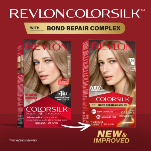 Revlon ColorSilk Permanent Hair Color with Bond Repair Complex 070 Medium Ash Blonde Perspective: back