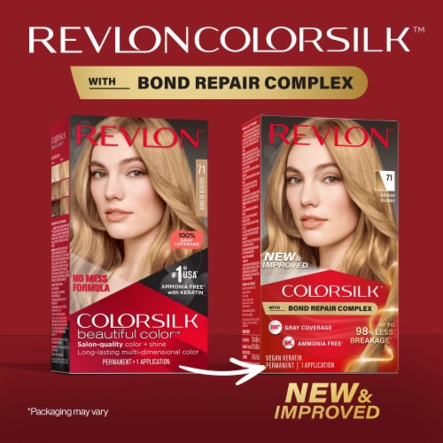 Revlon ColorSilk Permanent Hair Color with Bond Repair Complex 071 Golden Blonde Perspective: back