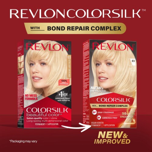 Revlon ColorSilk Permanent Hair Color with Bond Repair Complex 003 Ultra Light Sun Blonde Perspective: back