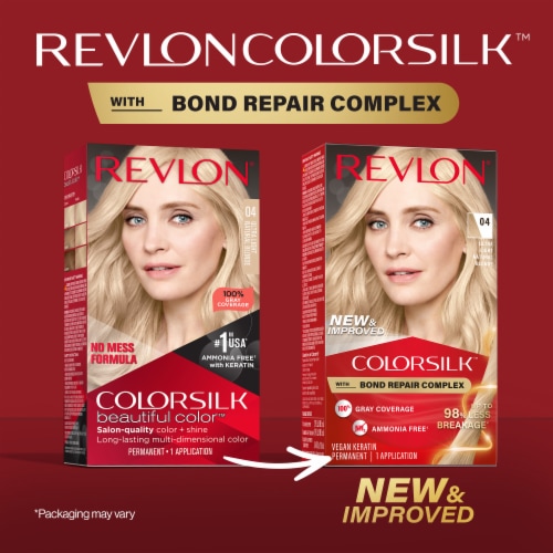 Revlon ColorSilk Permanent Hair Color with Bond Repair Complex 004 Ultra Light Natural Blonde Perspective: back