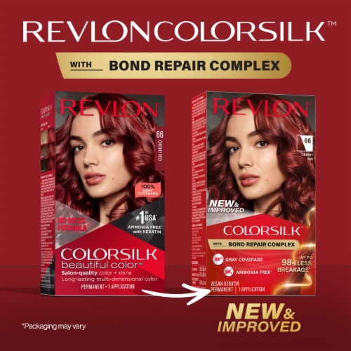 Revlon ColorSilk Permanent Hair Color with Bond Repair Complex 066 Cherry Red Perspective: back