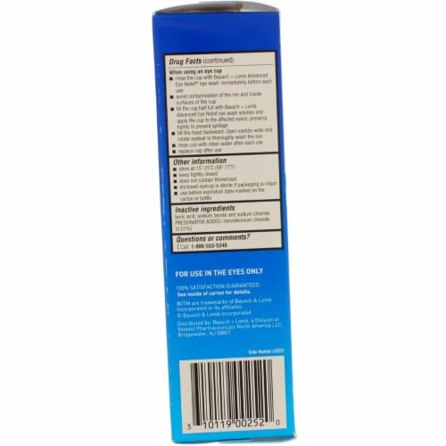 Bausch + Lomb Advanced Eye  Relief® Eye Wash Perspective: back