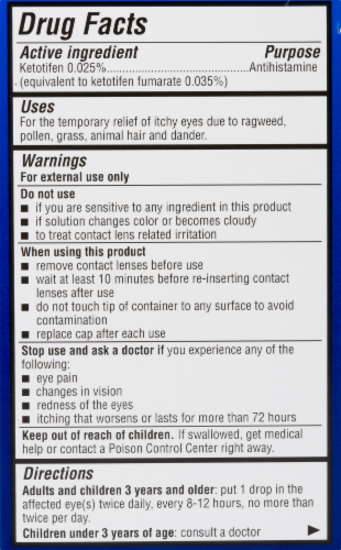 Bausch & Lomb Alaway Eye Itch Relief Perspective: back
