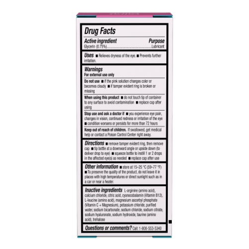 Blink® Nourish Preservative Free Lubricating Eye Drops Perspective: back