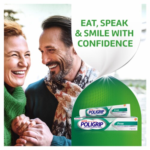 Super Poligrip Zinc Free Denture and Partials Adhesive Cream Perspective: back