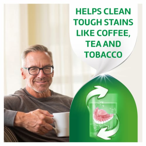 Polident Smokers Antibacterial Denture Cleanser Effervescent Tablets Perspective: back