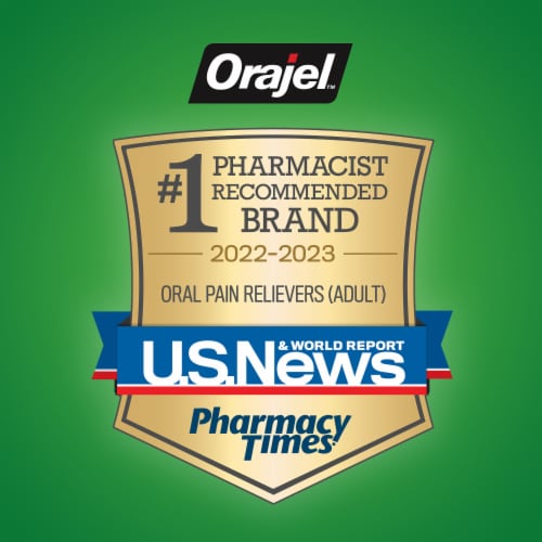 Orajel 3X Medicated Gum Pain Gel Immediate Pain Relief Perspective: back