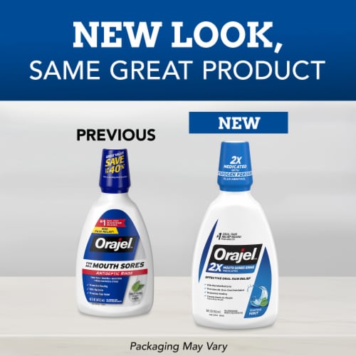 Orajel™ Mouth Sores Antiseptic Rinse Perspective: back