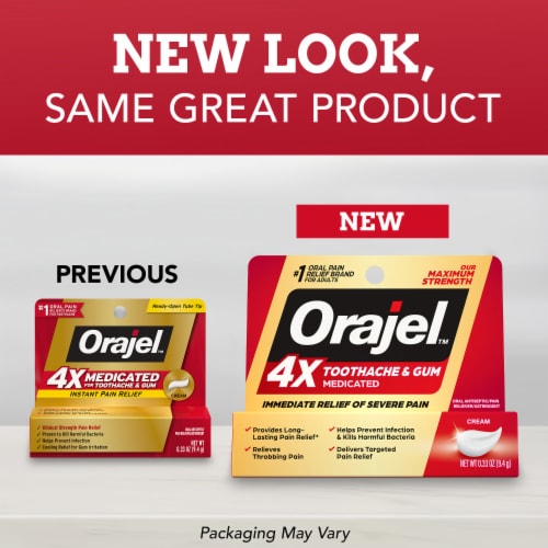 Orajel 4X For Toothache And Gum Pain Severe Pain Cream Perspective: back