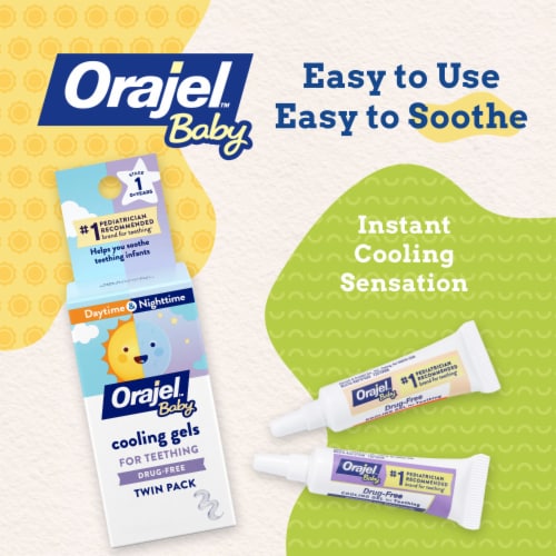 Orajel™ Baby Non-Medicated Teething Cooling Gel Daytime & Nighttime Duo Pack Perspective: back