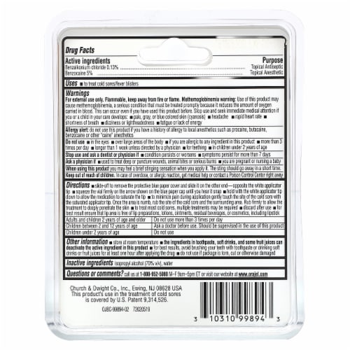 Orajel™ Coldsore Single Dose Touch Free Shelf Tray Perspective: back