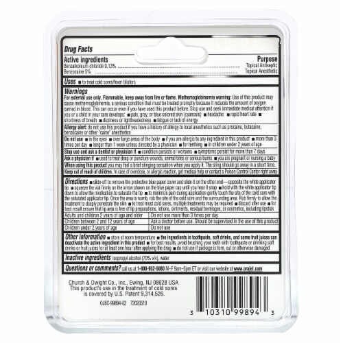 Orajel™ Coldsore Single Dose Touch Free Shelf Tray Perspective: back