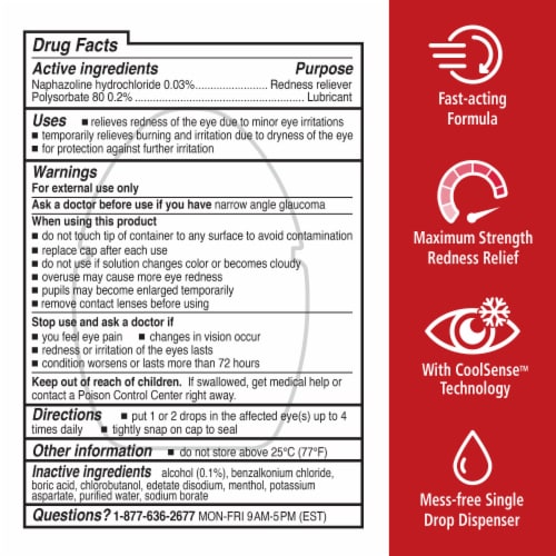 Rohto® Cool Max Strength Redness Relief Lubricating Cooling Eye Drops Perspective: back