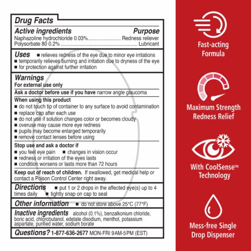 Rohto® Cool Max Strength Redness Relief Lubricating Cooling Eye Drops Perspective: back