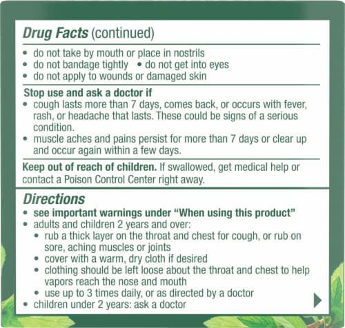 Mentholatum® Maximum Strength Nighttime Vaporizing Rub Cough Relief Perspective: back