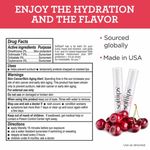 Softlips® Cherry SPF 20 Lip Protectant Sticks Perspective: back