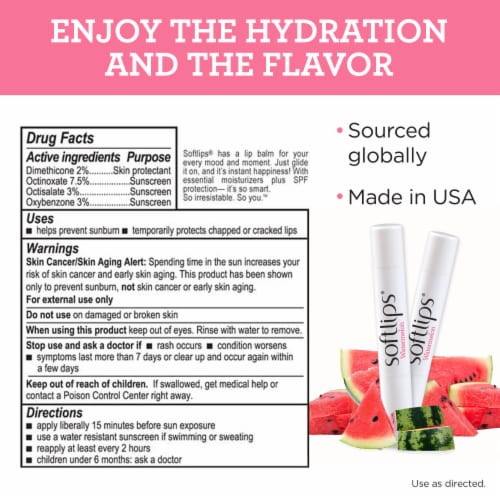 Soft Lips Watermelon Lip Protectant SPF 20 Perspective: back