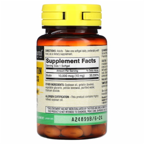 MEGA BIOTIN 10,000 MCG SOFTGELS Perspective: back