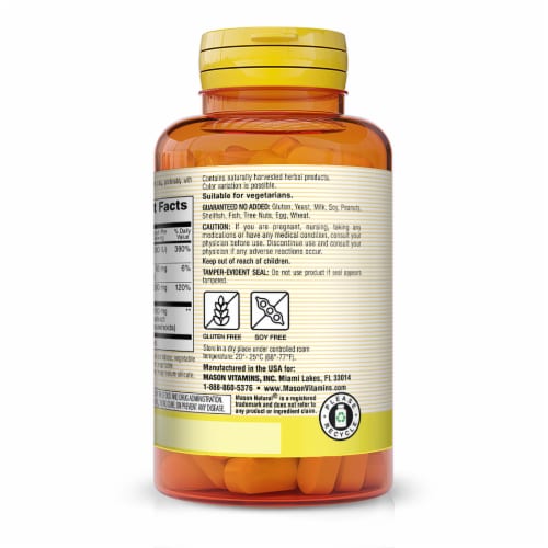 Mason Natural® Tumeric Complex with Vitamin D3 & Magnesium Tablets Perspective: back