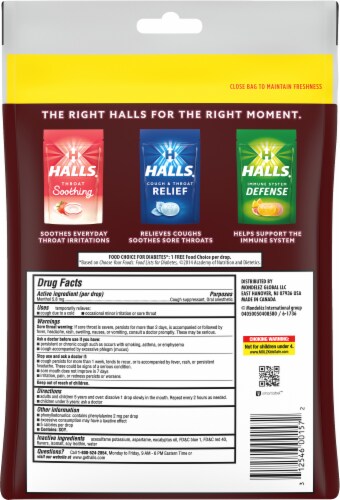 Halls Sugar Free Cherry Lozenges Perspective: back