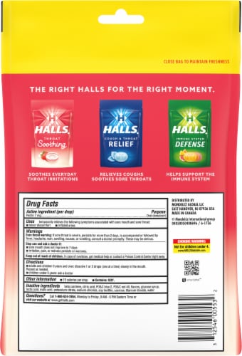 HALLS Breezers Creamy Strawberry Throat Drops Economy Pack Perspective: back