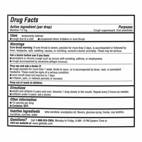 HALLS Honey Lemon Cough Drops Economy Pack Perspective: back