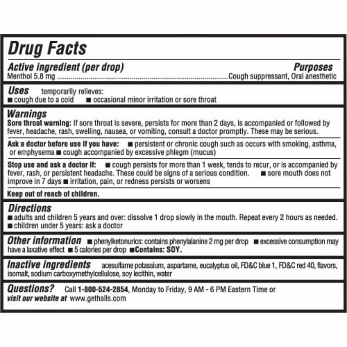 Halls Relief Mountain Menthol Sugar Free Cough Drops Economy Pack Perspective: back