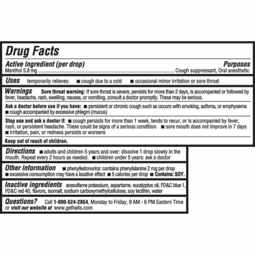 Halls Relief Black Cherry Sugar Free Cough Drops Perspective: back